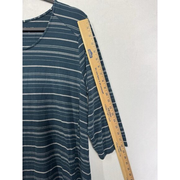 Garnet Hill Dress Womens XL Blue Stripe Seamed Knit Trapeze Scoop Neck Stretchy - Picture 8 of 10